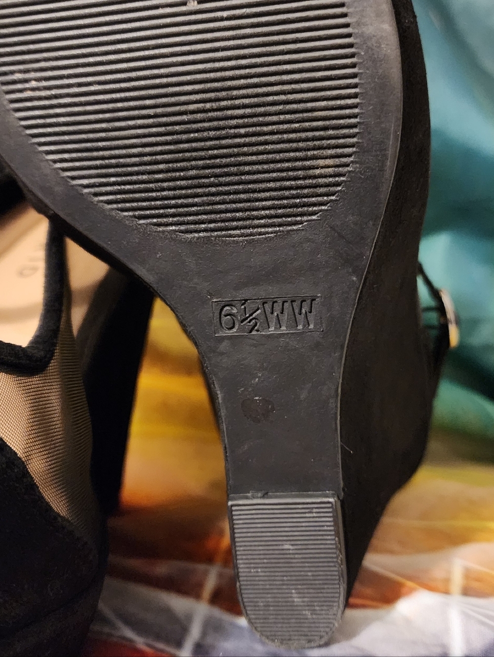 Torrid Black Mesh & Suede T-Strap Heels - Picture 5 of 5
